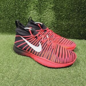 Nike Free Train Force FlyKnit Black Neon Crimson Mid Sneakers 833275-616 Mens 13